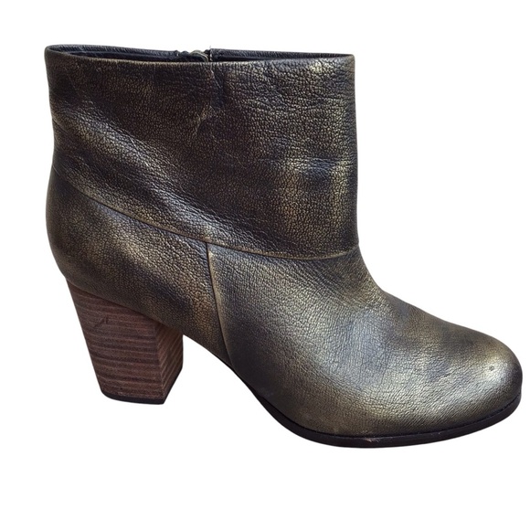 Cole Haan Cassidy Leather Bootie Bronze Metallic Ankle Boots - Picture 7 of 10